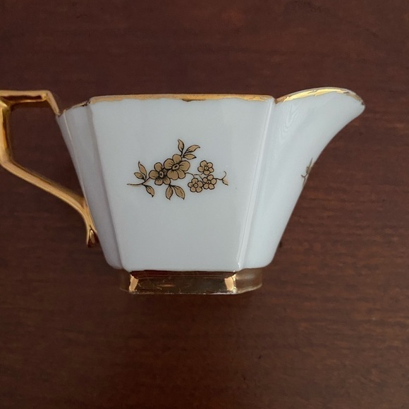 Vintage Small White Creamer Trimmed in Gold - Picture 1 of 6